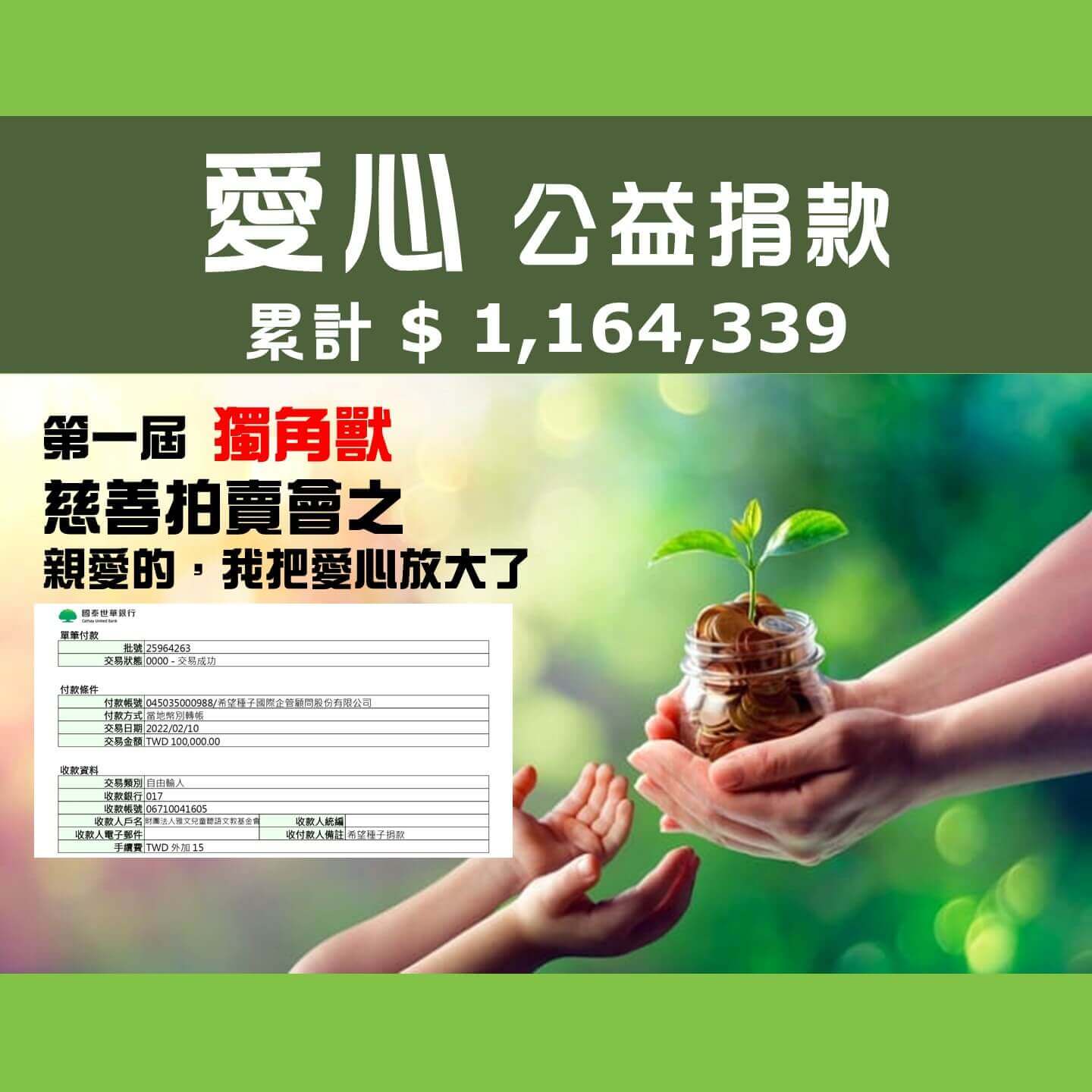 No.201:2022.01.15 第一屆 獨角獸慈善拍賣會之親愛的，我把愛心放大了