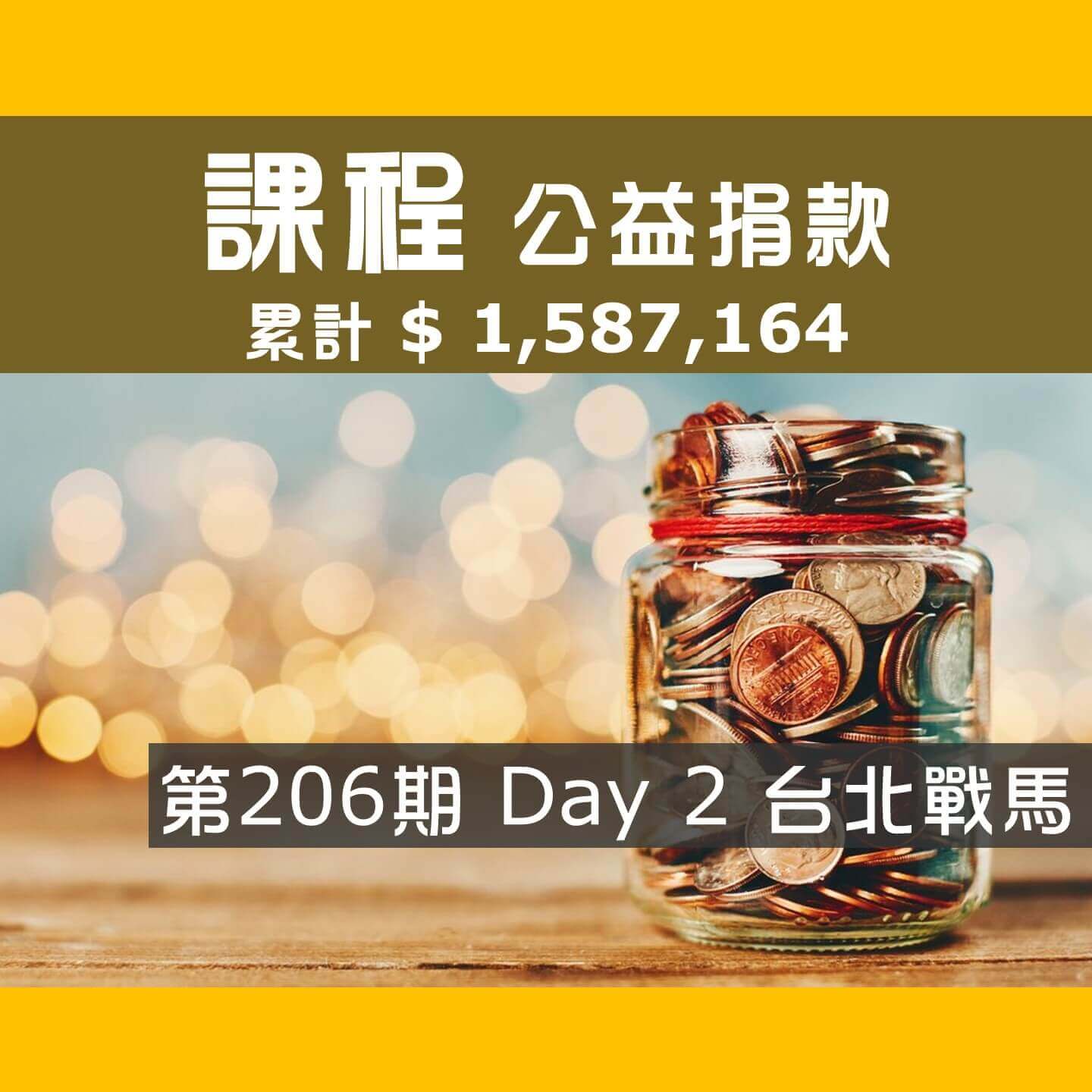 No.303: 2025.07.25 第206期 Day 2冠軍隊【台北戰馬】愛心已送出，累計捐款1,587,164元，感謝大家