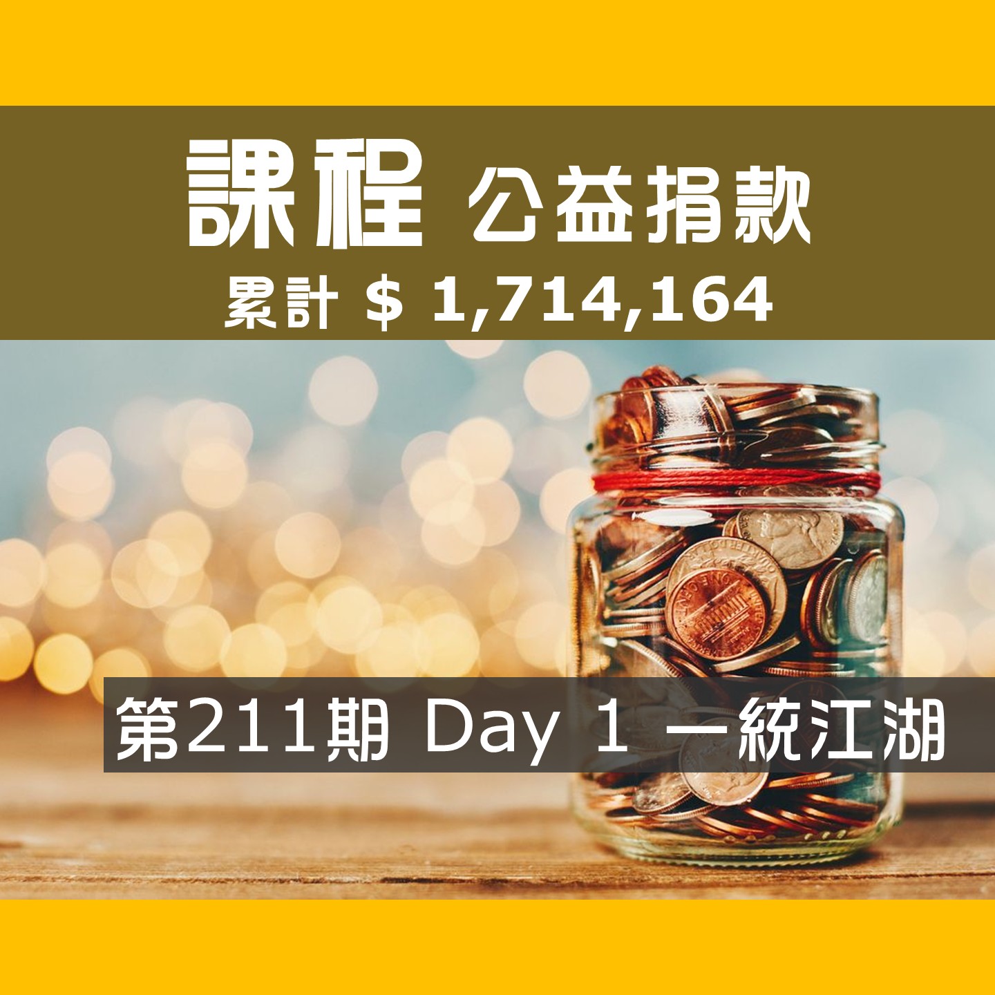 No.313: 2025.12.27第211期 Day 1冠軍隊【一統江湖】愛心已送出，累計捐款1,714,164元，感謝大家