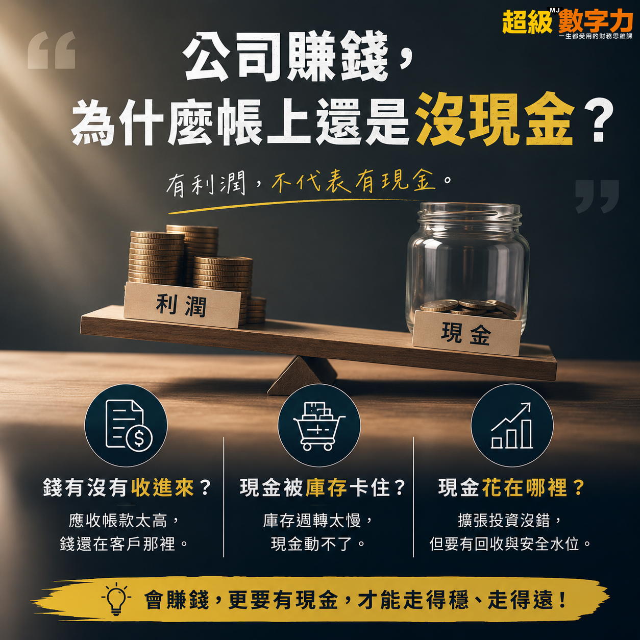 公司賺錢為什麼沒現金